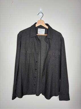 Ministry of supply gray Button-Front Overshirt Jacket